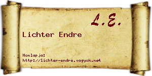 Lichter Endre névjegykártya